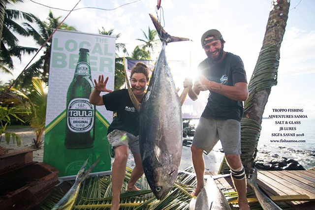 All Tackle Record 63.9kg Yellowfin Tuna on 37kg to angler Katia, 8" Little Dingo